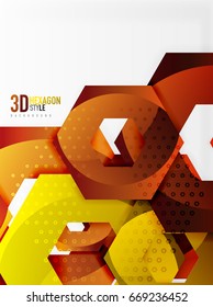Vector 3d effect hexagon background