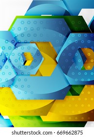 Vector 3d effect hexagon background