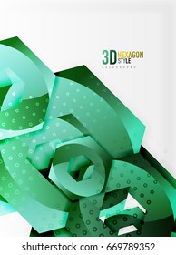 Vector 3d effect hexagon background