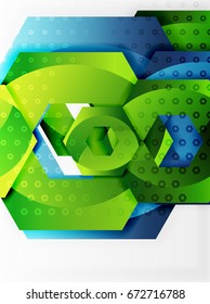 Vector 3d effect hexagon background