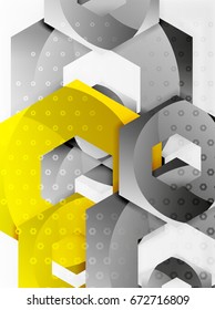 Vector 3d effect hexagon background