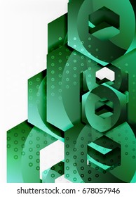 Vector 3d effect hexagon background
