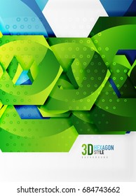 Vector 3d effect hexagon background
