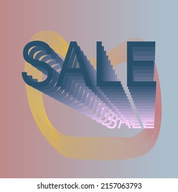 Vector 3D Effect Sale Typography Design On A Summer Background