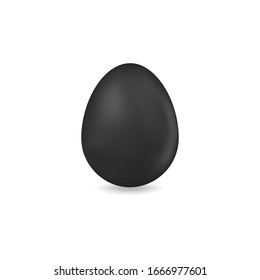 Huevo vectorial 3D. Ilustración de un huevo negro aislado con un fondo blanco. Ideal para la decoración de vacaciones de Semana Santa, tarjetas, impresiones, paquetes de diseño, menús, libros de cocina, etc.