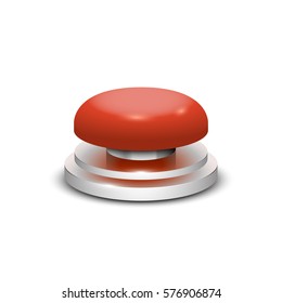 Vector 3d Emergency Red Button, Isolated On White