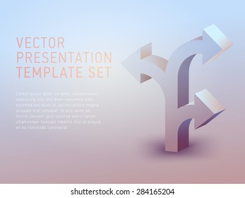 vector 3d empty template arrows