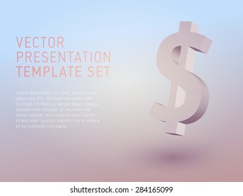 vector 3d empty template dollar sign