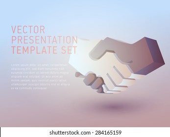 vector 3d empty template handshake