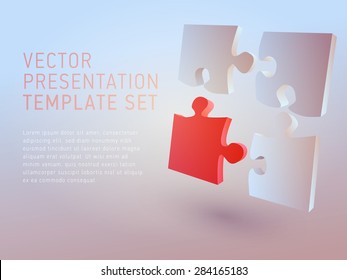 vector 3d empty template puzzle