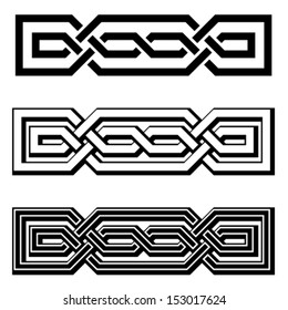 vector 3d endless celtic knots black white