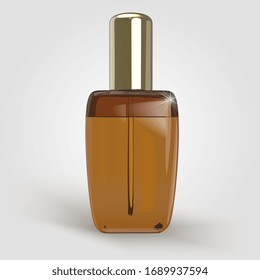 Ilustración de la botella de aceite esencial del vector 3D