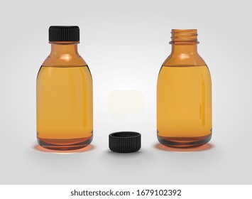 Vector 3D Essential Oil Bottles Set Illustration