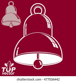 Vector 3d festive bell, includes invert version. Eps 8 high quality vector illustration. Ring smooth dimensional design element.