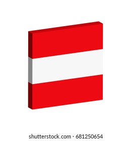 Vector 3d flag of Austria.