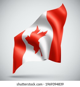 vector 3d flag isolated on white background, Canada