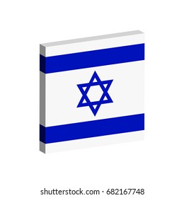 Vector 3d flag of Israel.
