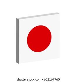 Vector 3d flag of Japan.