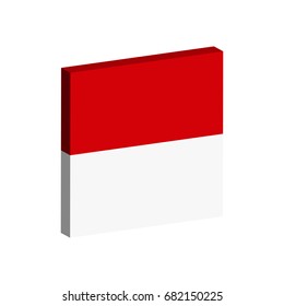 Vector 3d flag of Monaco.
