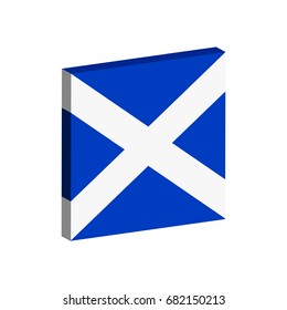 Vector 3d flag of Scotland.
