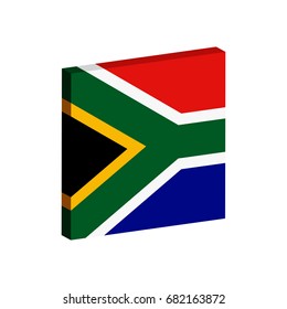 Vector 3d flag of South Africa.