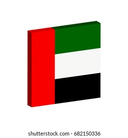 Vector 3d flag of United Arab Emirates UAE.