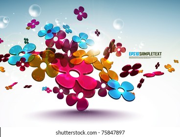 Vector 3D Floral Patterns