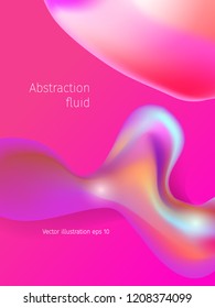 Vector 3d fluid abstract colorful digital liquid. Creative background concept. Plastic shapes movement.