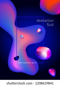 Vector 3d fluid abstract colorful digital liquid. Creative background concept. Plastic shapes movement.