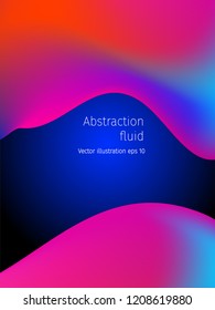 Vector 3d fluid abstract colorful digital liquid. Creative background concept. Plastic shapes movement.