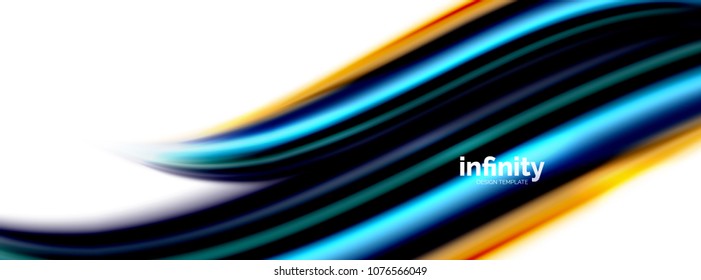 Vector 3d fluid colors wave background, flowing abstract shape