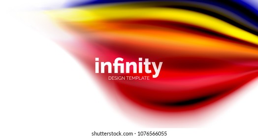 Vector 3d fluid colors wave background, flowing abstract shape