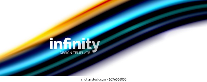Vector 3d fluid colors wave background, flowing abstract shape