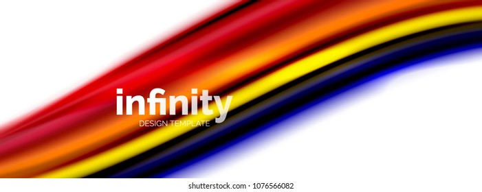 Vector 3d fluid colors wave background, flowing abstract shape