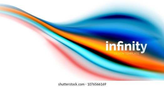 Vector 3d fluid colors wave background, flowing abstract shape