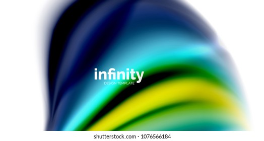 Vector 3d fluid colors wave background, flowing abstract shape