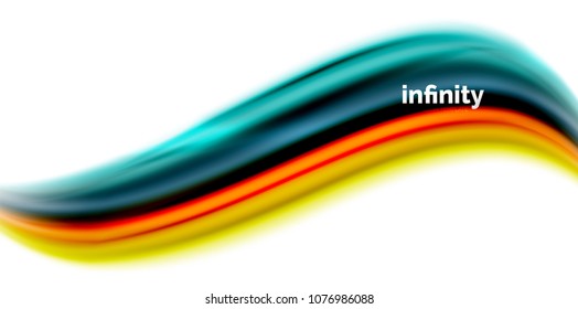 Vector 3d fluid colors wave background, flowing abstract shape