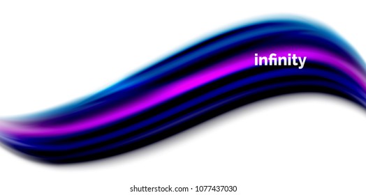 Vector 3d fluid colors wave background, flowing abstract shape