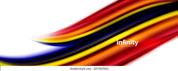 Vector 3d fluid colors wave background, flowing abstract shape