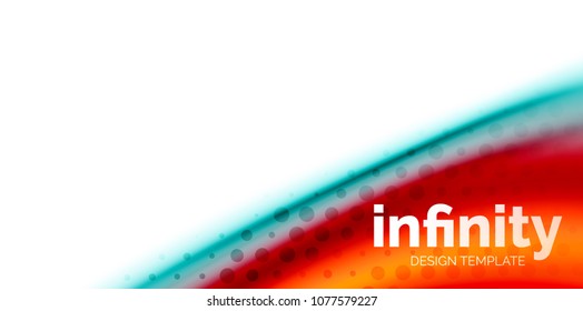 Vector 3d fluid colors wave background, flowing abstract shape with dotted texture, liquid mixed rainbow colors