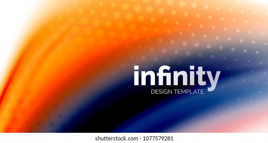 Vector 3d fluid colors wave background, flowing abstract shape with dotted texture, liquid mixed rainbow colors