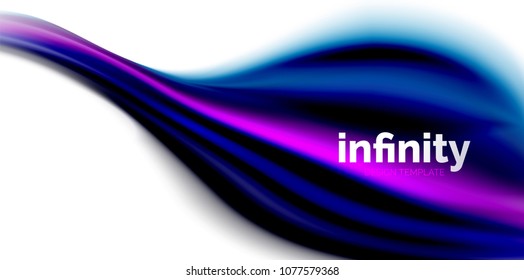 Vector 3d fluid colors wave background, flowing abstract shape