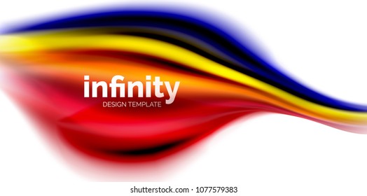 Vector 3d fluid colors wave background, flowing abstract shape