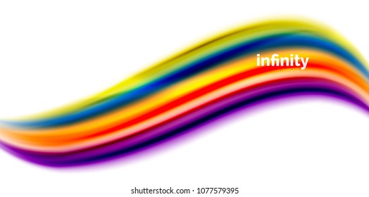 Vector 3d fluid colors wave background, flowing abstract shape