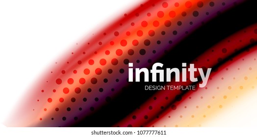 Vector 3d fluid colors wave background, flowing abstract shape with dotted texture, liquid mixed rainbow colors
