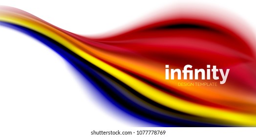 Vetor 3d fluido cores ondulação fundo, fluindo forma abstrata