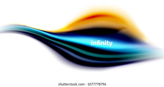 Vector 3d fluid colors wave background, flowing abstract shape