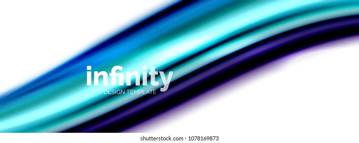 Vector 3d fluid colors wave background, flowing abstract shape