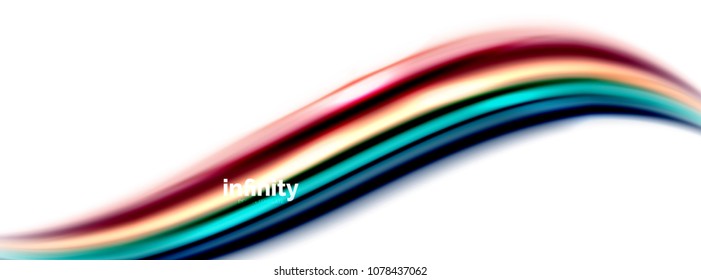 Vector 3d fluid colors wave background, flowing abstract shape