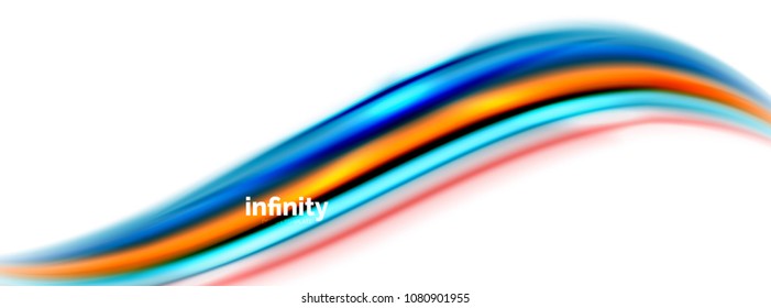 Vector 3d fluid colors wave background, flowing abstract shape